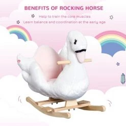 Qaba Plush Kids Ride On Rocking Horse Swan Style Toy White and Pink 11 Qaba Plush Kids Ride On Rocking Horse Swan Style Toy White and Pink -Riding Toys, Scooters & Hoverboards shop unnamed file 5020