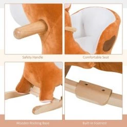 Qaba Kids Ride On Rocking Horse Sturdy Wooden Constructure with Songs for Boys or Girls -Riding Toys, Scooters & Hoverboards shop unnamed file 5061