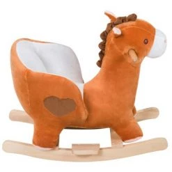 Qaba Kids Ride On Rocking Horse Sturdy Wooden Constructure with Songs for Boys or Girls -Riding Toys, Scooters & Hoverboards shop unnamed file 5065