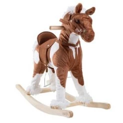 Toy Time Plush Ride-On Rocking Horse with Sounds, Stirrups, Saddle, and Reins - Clydesdale, Brown and White -Riding Toys, Scooters & Hoverboards shop unnamed file 5085