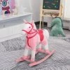 Qaba Kids Plush Interactive Rocking Horse Pony Toy with Realistic Sounds