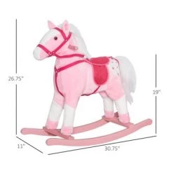 Qaba Kids Plush Interactive Rocking Horse Pony Toy with Realistic Sounds -Riding Toys, Scooters & Hoverboards shop unnamed file 5089
