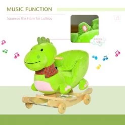 Qaba Kids Interactive 2-in-1 Plush Ride-On Dinosaur Rolling Rocking Chair with Built-In Nursery Song & Fun Design -Riding Toys, Scooters & Hoverboards shop unnamed file 5107