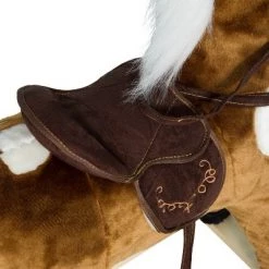 Qaba Kids Metal Plush Ride-On Rocking Horse Chair Toy With Nursery Rhyme Music - Dark Brown -Riding Toys, Scooters & Hoverboards shop unnamed file 5116