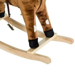 Qaba Kids Metal Plush Ride-On Rocking Horse Chair Toy With Nursery Rhyme Music - Dark Brown -Riding Toys, Scooters & Hoverboards shop unnamed file 5117