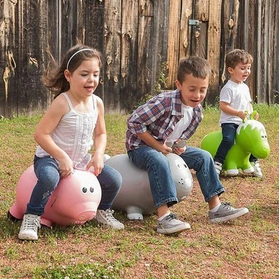 Farm Hoppers Inflatable Bouncing Grey Rabbit 2 Farm Hoppers Inflatable Bouncing Grey Rabbit - Image 2