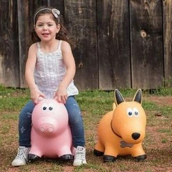 Farm Hoppers Inflatable Bouncing Yellow Dog