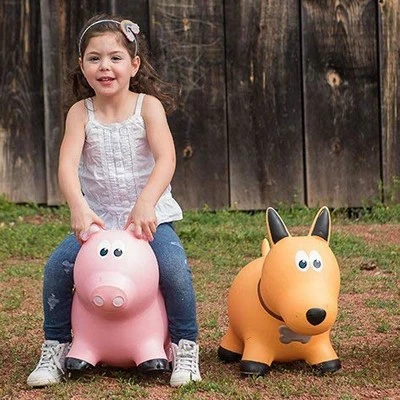 Farm Hoppers Inflatable Bouncing Yellow Dog 1 Farm Hoppers Inflatable Bouncing Yellow Dog