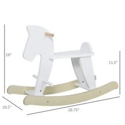 Qaba Wooden Rocking Horse Toddler Baby Ride-on Toys for Kids 3-6 Years with Classic Design & Solid Workmanship -Riding Toys, Scooters & Hoverboards shop unnamed file 5143