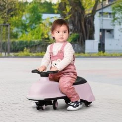 Qaba Ride on Wiggle Car w/LED Flashing Wheels Swing Car for Toddlers No Batteries Gears or Pedals - Twist Turn Wiggle Movement to Steer -Riding Toys, Scooters & Hoverboards shop unnamed file 5156