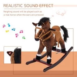 Qaba Kids Metal Plush Ride-On Rocking Horse Chair Toy With Realistic Sounds - Dark Brown/White 9 Qaba Kids Metal Plush Ride-On Rocking Horse Chair Toy With Realistic Sounds - Dark Brown/White -Riding Toys, Scooters & Hoverboards shop unnamed file 5159