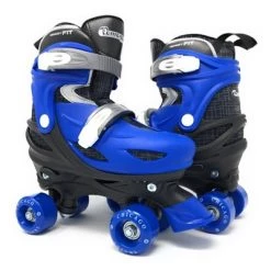 Chicago Skates Deluxe Kids' Quad Roller Skate Combo Set - Black/Blue