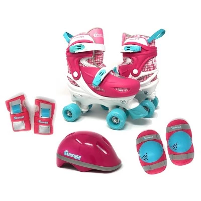 Chicago Skates Deluxe Kids' Quad Roller Skate Combo Set - Pink/White 9 Chicago Skates Deluxe Kids' Quad Roller Skate Combo Set - Pink/White - Image 9