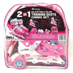 Chicago Skates Training Kids' Roller Skate Combo Set - Pink/White