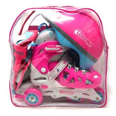 Chicago Skates Training Kids' Roller Skate Combo Set - Pink/White 2 Chicago Skates Training Kids' Roller Skate Combo Set - Pink/White - Image 2