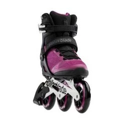 Rollerblade Macroblade 100 3WD Women's Adult Fitness Outdoor Roller Inline Skate Size 5, Adjustable, Violet and Black