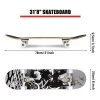 Hikole Complete Pro 7 Layer Canadian Maple Wood 31 Inch Double Kick Skateboard with 85A PU Wheels, Aluminum Trucks, and ABEC 7 Bearings, Black Pose