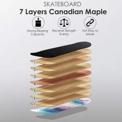 Hikole Complete Pro 7 Layer Canadian Maple Wood 31 Inch Double Kick Skateboard with 85A PU Wheels, Aluminum Trucks, and ABEC 7 Bearings, Red Pose -Riding Toys, Scooters & Hoverboards shop unnamed file 6256