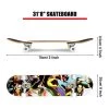 Hikole Complete Pro 7 Layer Canadian Maple Wood 31 Inch Double Kick Skateboard with 85A PU Wheels, Aluminum Trucks, and ABEC 7 Bearings, Human Head