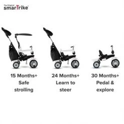 smarTrike 6654200 Kids Adjustable 4 in 1 Vanilla Plus Baby and Toddler Tricycle Push Ride On Toy for ages 15 Months to 3 Years, Black -Riding Toys, Scooters & Hoverboards shop unnamed file 6545
