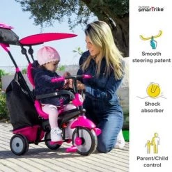 smarTrike 6654100 Kids Adjustable 4 in 1 Vanilla Plus Baby and Toddler Tricycle Push Ride On Toy for ages 15 Months to 3 Years, Pink -Riding Toys, Scooters & Hoverboards shop unnamed file 6550