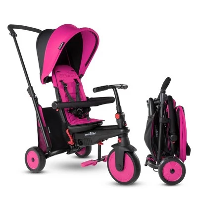 smarTrike STR3 Folding Toddler Tricycle with Stroller Certification 6-in-1 Multi-Stage Trike - 1-3 Years Pink 7 smarTrike STR3 Folding Toddler Tricycle with Stroller Certification 6-in-1 Multi-Stage Trike - 1-3 Years Pink - Image 7