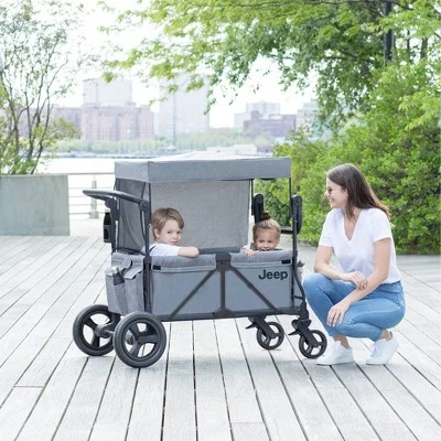 Jeep Wrangler Stroller Wagon with Included Car Seat Adapter by Delta Children - Gray 1 Jeep Wrangler Stroller Wagon with Included Car Seat Adapter by Delta Children - Gray