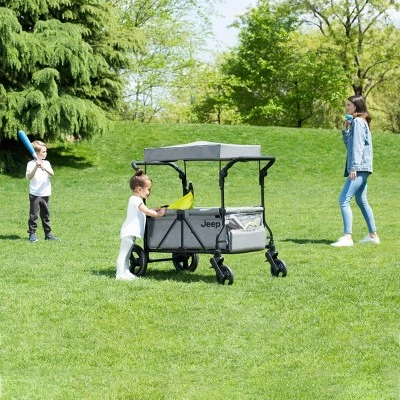 Jeep Wrangler Stroller Wagon with Included Car Seat Adapter by Delta Children - Gray 4 Jeep Wrangler Stroller Wagon with Included Car Seat Adapter by Delta Children - Gray - Image 4