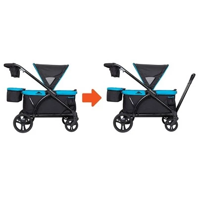 Baby Trend Expedition 2 in 1 Push or Pull Stroller Wagon Plus with Canopy, Choose Between Car Seat Adapter or Built In Seating for 2 Children, Blue 2 Baby Trend Expedition 2 in 1 Push or Pull Stroller Wagon Plus with Canopy, Choose Between Car Seat Adapter or Built In Seating for 2 Children, Blue - Image 2