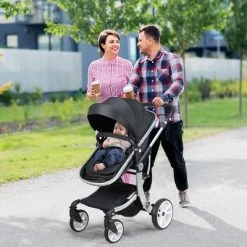 Costway Babyjoy 2-in-1 Baby Stroller High Landscape Infant Stroller w/ Reversible Seat