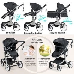 Costway Babyjoy 2-in-1 Baby Stroller High Landscape Infant Stroller w/ Reversible Seat -Riding Toys, Scooters & Hoverboards shop unnamed file 6797