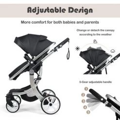 Costway Babyjoy 2-in-1 Baby Stroller High Landscape Infant Stroller w/ Reversible Seat -Riding Toys, Scooters & Hoverboards shop unnamed file 6798
