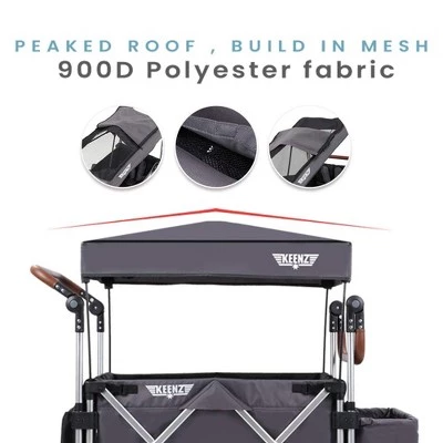 Keenz 7S Push Pull 2-Child Baby Collapsible Folding Wheeled Stroller Wagon with Protective Canopy Cover, Cupholder, and Cooler for Toddlers 4 Keenz 7S Push Pull 2-Child Baby Collapsible Folding Wheeled Stroller Wagon with Protective Canopy Cover, Cupholder, and Cooler for Toddlers - Image 4