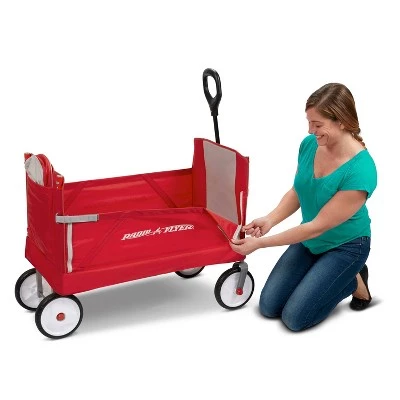 Radio Flyer 3 in 1 EZ Fold Wagon with Canopy - Red 2 Radio Flyer 3 in 1 EZ Fold Wagon with Canopy - Red - Image 2