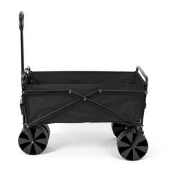 Seina Heavy Duty Steel Frame Collapsible Folding Outdoor Portable Utility Cart Wagon with All Terrain Plastic Wheels and 150 Pound Capacity