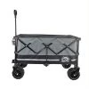 Maxwell Outdoors Nature's Journey Collapsible Folding Outdoor Utility Cart Camping Wagon with Large Storage Volume & More Silence Wheels, Black/Grey