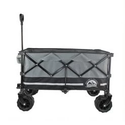 Maxwell Outdoors Nature's Journey Collapsible Folding Outdoor Utility Cart Camping Wagon with Large Storage Volume & More Silence Wheels, Black/Grey