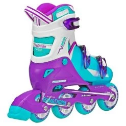 Roller Derby Kids' V-Tech 500 Adjustable Inline Skates - (6-9) Mint/green/white