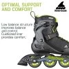 Rollerblade 079670001A1-7 Men's Adult Fitness Zetrablade Elite Performance Adjustable Secure Fit Inline Skates, Size 7, Black and Lime Green