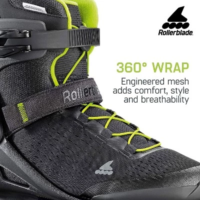 Rollerblade 079670001A1-7 Men's Adult Fitness Zetrablade Elite Performance Adjustable Secure Fit Inline Skates, Size 7, Black and Lime Green 4 Rollerblade 079670001A1-7 Men's Adult Fitness Zetrablade Elite Performance Adjustable Secure Fit Inline Skates, Size 7, Black and Lime Green - Image 4